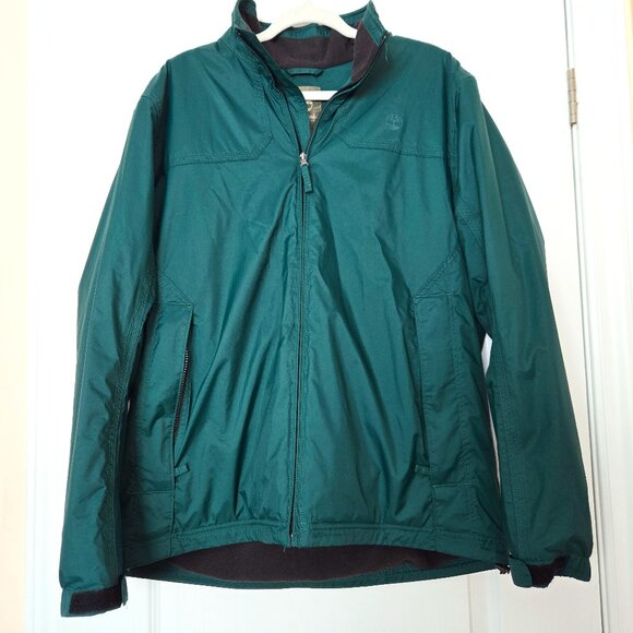 Timberland Fleece Lined Coat Waterproof Jacket Mens L Green - Picture 1 of 12